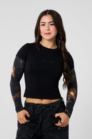 W4293 - Camo Twofer Baby Tee
