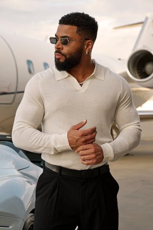 8018 - Monaco Wool Longsleeve Polo